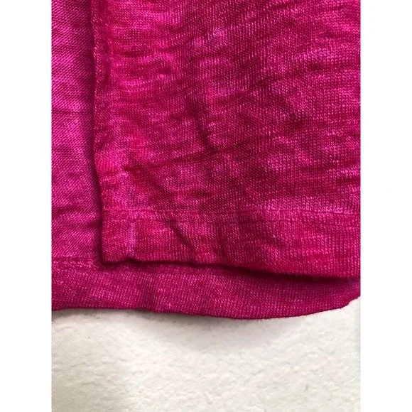 Chicos Pink 100% Linen V-Neck Long Sleeve Tunic Top Slub Knit Tee 3 XL Beach - Picture 10 of 15